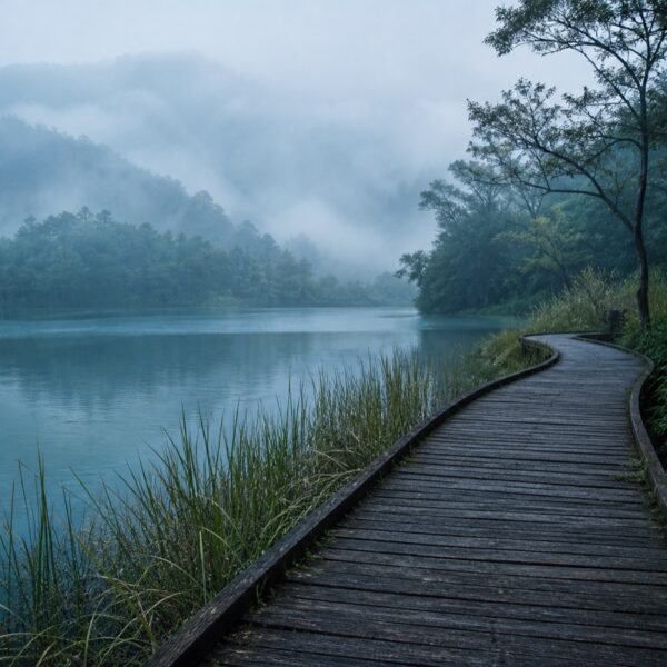 水行人輕旅行 — 晨霧湖畔步道